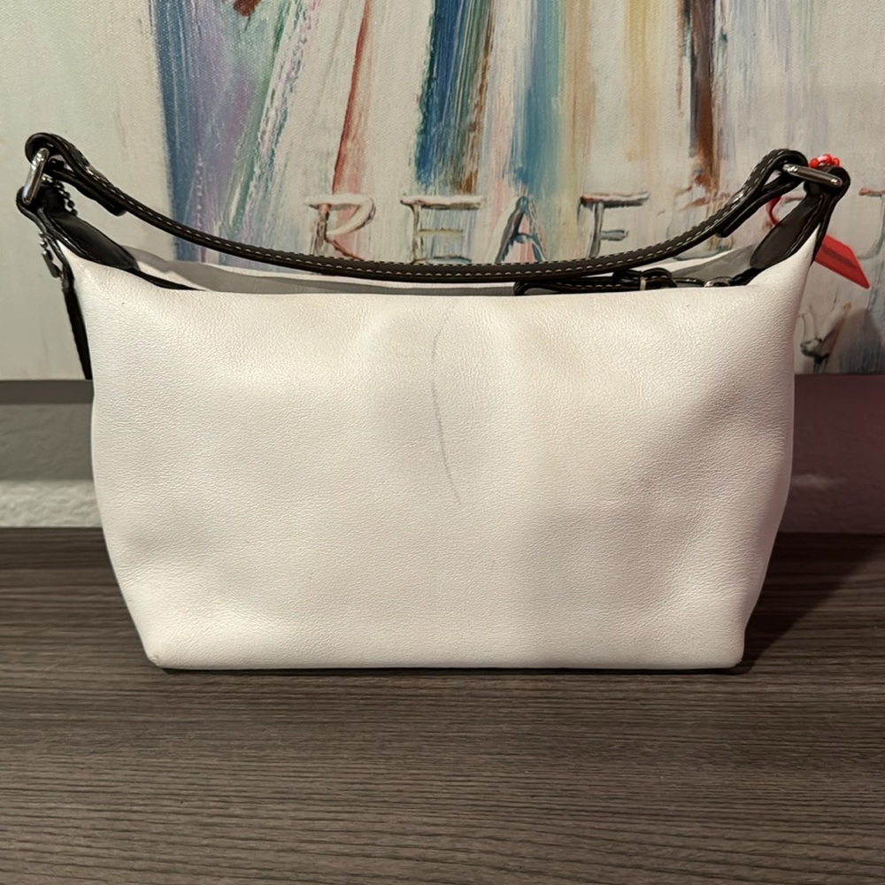 Coach Leather Mini Bag White Brown - Picture 2 of 11